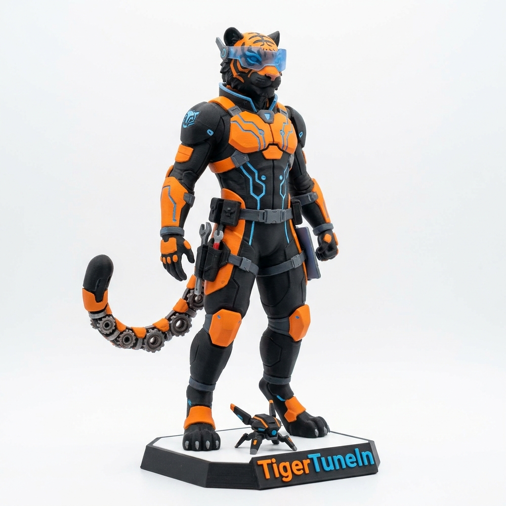 Tigre cybernétique en armure