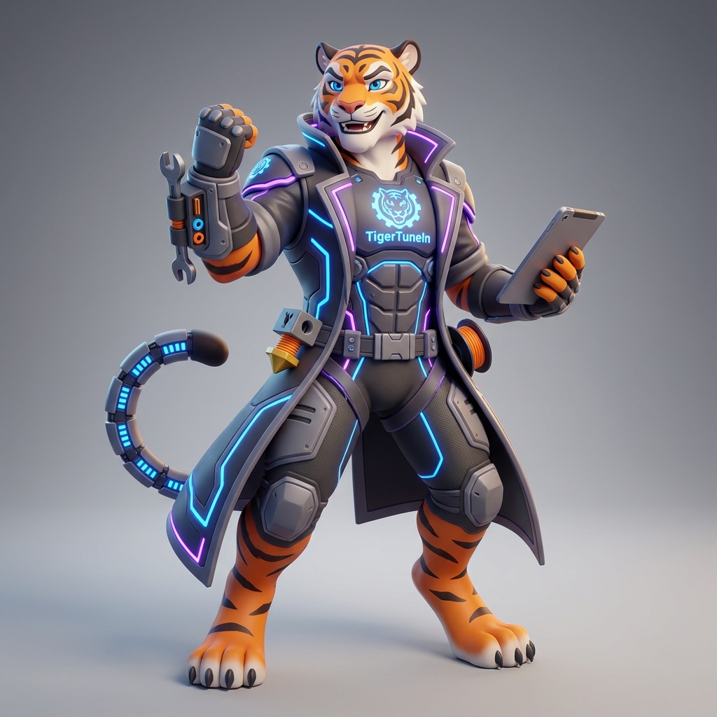 Mascotte tigre néon
